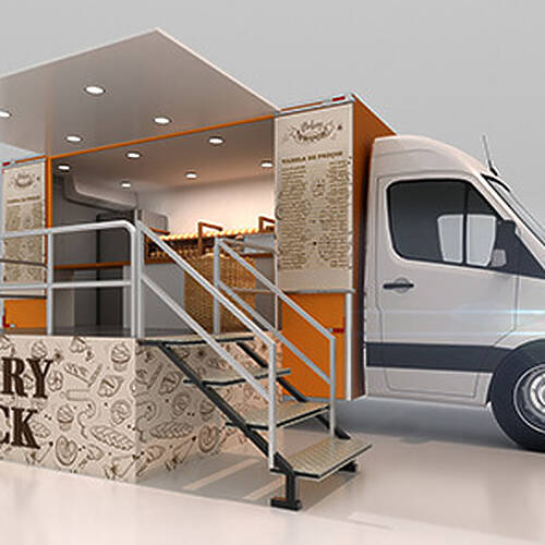 Projeto de padaria móvel desenvolvido pela 4TRUCK - unidade móvel